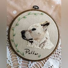 En honor a mi hermano de 4 patas. Embroider, Naturalistic Illustration, and Textile Design project by Valeria López Amaya - 02.20.2022