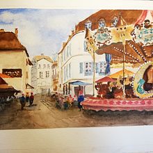 My project in Urban Landscapes in Watercolor course. Projekt z dziedziny  Sztuki piękne, Malowanie akwarelą i  Rysunek architektoniczny użytkownika gérard cheirézy - 22.02.2022