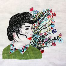 Un jardín en mi pelo. Un proyecto de Diseño, Ilustración tradicional y Bordado de Raquel Ezquerro (Lanusa) - 22.02.2022