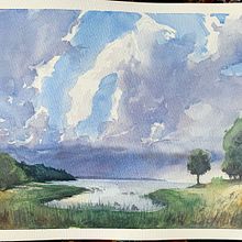 My project in Natural Landscapes in Watercolor course. Fine Arts, Painting, and Watercolor Painting project by Ola Gustafsson - 02.23.2022