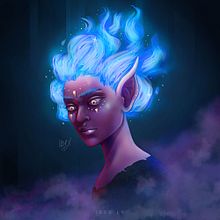 BLUE FIRE - Lighting and Color for Digital Portraits. Un proyecto de Ilustración tradicional, Ilustración digital y Pintura digital de Lía Yael Salas Tello - 23.02.2022
