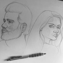 Szkicowanie portretów: odkrywaj ludzką twarz. Pencil Drawing, Drawing, and Sketching project by Justyna - 02.23.2022