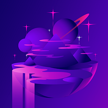 Purple Islan. Vector Illustration project by Arturo Lantigua Cespedes - 02.23.2022