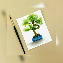 “Bonsai” . Pictură în acuarelă de Delia Florentina Zara - 02.25.2022
