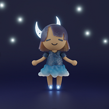 Eimi _ Kawaii Character Creation in 3D with Blender course. Traditional illustration, Character Design, Digital Illustration, 3D Modeling, and Manga project by Cecilia Maddalena - 03.02.2022