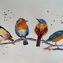 My project in Artistic Watercolor Techniques for Illustrating Birds course. Traditional illustration, Watercolor Painting, Realistic Drawing, and Naturalistic Illustration project by kuzakart - 02.25.2022