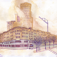 My project in Modern Urban Sketching Techniques with Mixed Media course. Een project van Traditionele illustratie, Schilderij,  Architecturale illustratie y  Illustratie met inkt van Duygu Sensoz - 26.02.2022