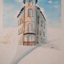 Mon projet du cours : Dessin architectural à l’aquarelle et à l’encre. Sketching, Drawing, Watercolor Painting, Architectural Illustration, Sketchbook & Ink Illustration project by sosso - 02.26.2022