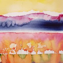 My project in Watercolor Landscapes: Experimental Tools and Techniques course. Fine Arts, Painting, and Watercolor Painting project by Starla Mount David - 02.26.2022