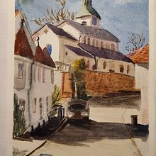 Mein Kursprojekt: Architektonische Darstellung mit Aquarell. Un proyecto de Ilustración tradicional, Bocetado, Dibujo, Pintura a la acuarela, Ilustración arquitectónica y Sketchbook de agneshammerstein - 26.02.2022