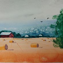 My project in Watercolor Landscapes: Experimental Tools and Techniques course. Fine Arts, Painting, and Watercolor Painting project by rkitanova - 02.27.2022
