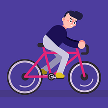My project in Animation and Design of Characters in After Effects course - Man riding a bicycle. Motion Graphics, Animation, Character Design, Character Animation, and 2D Animation project by Lis Anisa Fazrin - 02.27.2022