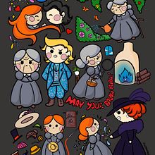 O castelo Animado, versão kawaii. Un progetto di Illustrazione tradizionale, Character design, Illustrazione digitale, Manga, Design, Cinema, video e TV, Graphic design, Pittura e Fumetto di Priscila Monteiro Cândido - 05.12.2021