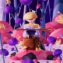 Mon projet du cours : Cinema 4D : donnez vie à une illustration 3D pop et ludique. Projekt z dziedziny Trad, c, jna ilustracja, 3D, Ilustracja c, frowa i  Modelowanie 3D użytkownika Ben Hgd - 01.03.2022