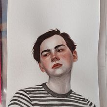 Meu projeto do curso: Retrato em aquarela a partir de uma fotografia 2. Un proyecto de Ilustración tradicional, Pintura a la acuarela y Dibujo de Retrato de Larissa Medeiros de Souza - 23.02.2022