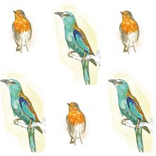 Mi Proyecto del curso: Diseño de estampados textiles. Pequeñas Aves. Projekt z dziedziny Trad, c, jna ilustracja, Projektowanie dodatków, Projektowanie ubrań, Pattern design, Projektowanie mod, Stemple, Druk tekst i ln użytkownika Virginia Castillo Muñoz - 02.03.2022