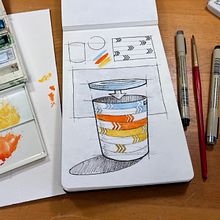 Drawing for new African basket design.. Un projet de Design , Esquisse  , et Carnet de croquis de Evan - 01.03.2022
