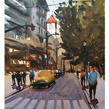 My project in Urban Landscapes in Watercolor course. Un progetto di Belle arti, Pittura ad acquerello e Illustrazione architettonica di jenn_ho - 02.03.2022