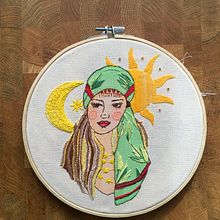 Il mio progetto del corso: Creazione di ritratti ricamati con acquerello. Un projet de Peinture, Aquarelle, Broderie , et Design textile de Katia Santodonato - 02.03.2022