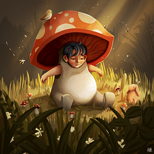 Oliver e il mio amico fungo. Traditional illustration project by Anna Ariano - 02.10.2022