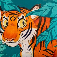 Tiger amidst the Jungle. Projekt z dziedziny Tradycyjna ilustracja użytkownika sarahmbirdwell - 29.04.2020