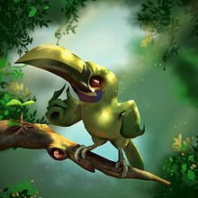 Tucán verde . Un proyecto de Ilustración tradicional, Diseño de personajes, Dibujo e Ilustración digital de criavilam - 01.03.2022