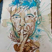 My project in Experimental Portraiture with Ink, Tea and Alcohol course. Projekt z dziedziny  Sztuki piękne,  Malarstwo,  R, sunek,  R i sunek atramentem użytkownika majalj - 03.03.2022