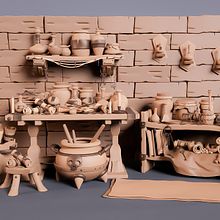 Mi Proyecto : Modelado cartoon de bodegón :). 3D, 3D Modeling, and 3D Design project by Felipe Muñoz Torres - 03.01.2022