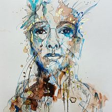 Mein Kursprojekt: Experimentelle Porträts mit Tinte, Tee und Alkohol. Un progetto di Belle arti, Pittura, Disegno e Illustrazione con inchiostro di Cordula Altersberger - 03.03.2022