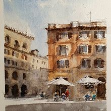 Mi Proyecto del curso: Técnicas modernas para paisajes urbanos en acuarela. Un proyecto de Pintura y Pintura a la acuarela de b_espinoza_castro - 04.03.2022
