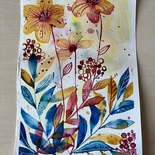 My project in Artistic Floral Watercolor: Connect with Nature course. Traditional illustration, Painting, Watercolor Painting, and Botanical Illustration project by Renata Jeslinkova - 03.04.2022