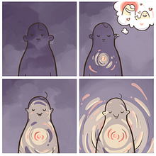 My project in Digital Comic Illustration for Social Media course - Love Meditation. Traditional illustration, Comic, Social Media, Drawing, Digital Illustration, Instagram, and Digital Drawing project by Agata Sobie - 03.04.2022