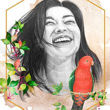Meu projeto do curso: Ilustração de retrato com técnicas manuais e digitais. Traditional illustration, Pencil Drawing, Drawing, Digital Illustration, Watercolor Painting, Portrait Drawing, and Realistic Drawing project by Elisabete Della Rosa Pimentel - 03.05.2022