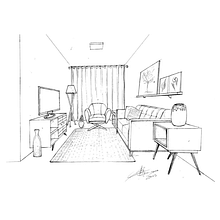 Design de interiores - Sala. Un proyecto de Diseño de interiores de Cássio Bergamasco - 04.02.2017