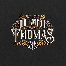 Diseño de logotipo MR TATTOO THOMAS - ALEMANIA. Un proyecto de Diseño, Lettering, Br, ing e Identidad, Diseño de logotipos, Dirección de arte, Caligrafía, Concept Art, H, lettering y Publicidad de Homar Aparicio - 05.03.2022