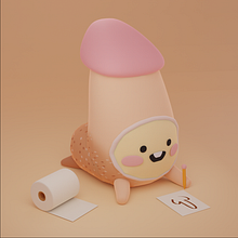 Chichico feliz. Projekt z dziedziny Trad, c, jna ilustracja, Projektowanie postaci, Ilustracja c, frowa,  Modelowanie 3D i Manga użytkownika Jessica Guarin - 06.03.2022
