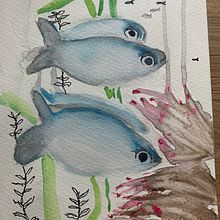 Mi Proyecto del curso: Ilustración de universos marinos en acuarela. Traditional illustration, Painting, Watercolor Painting, and Naturalistic Illustration project by Gabilú Fonseca - 03.06.2022