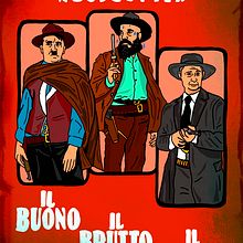 El Bueno, el Feo y el  Malo.. Traditional illustration, Vector Illustration, and Digital Illustration project by woodcutter Manero - 03.06.2022