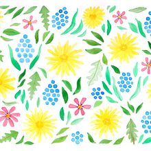 My project in Vibrant Floral Patterns with Watercolors course. Traditional illustration, Pattern Design, Watercolor Painting, and Botanical Illustration project by chan.trieu - 03.06.2022