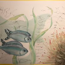 My project in Marine Universe Illustration in Watercolor course. Traditional illustration, Painting, Watercolor Painting, and Naturalistic Illustration project by Cindy Faulkner - 03.06.2022