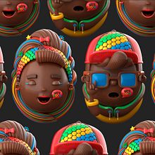 Rocklets Easter Eggs Ein Projekt aus dem Bereich Traditionelle Illustration, 3D, 3-D-Modellierung, 3-D-Design, Design von 3-D-Figuren, Design von Figuren, Produktdesign und Verpackung von Morphine - 06.03.2022