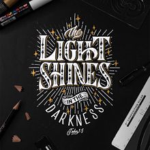 "The Light Shines In the Darkness" Lettering. Lettering, H, and Lettering project by Nico Ng - 03.07.2022