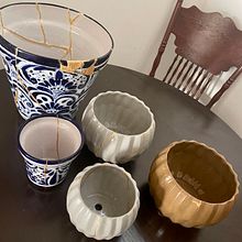 Mi Proyecto del curso: Introducción al Kintsugi: restaura tu cerámica con oro . Un proyecto de Artesanía, Bellas Artes, Cerámica y DIY de Erika Castañeda - 07.03.2022