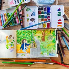 My project for course: Exploratory Sketchbook: Find Your Drawing Style. Traditional illustration, Sketching, Creativit, Drawing, Watercolor Painting, Sketchbook, and Gouache Painting project by Яна Дробышевская - 03.07.2022