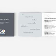 Diseño de Dossier Comité de Honor del 50 Aniversario de La Fundación San Prudencio. Projekt z dziedziny Design, Projektowanie graficzne, Retuszowanie fotografii i Fotomontaż użytkownika Beatriz Prado - 02.02.2018