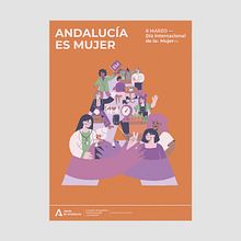 Andalucía es mujer - Campaña 8M. Een project van Motion Graphics, Traditionele illustratie y Grafisch ontwerp van Bee Comunicación - 08.03.2022