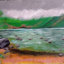 Lago de Sanabria. Artes plásticas, Pintura, e Pintura Acrílica projeto de Elena García - 09.03.2022