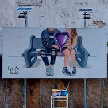 Mural para Concello de Porriño 2021 por el 25N. Ilustração tradicional projeto de Eva Casais - 09.03.2022