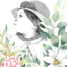 Retrato de Albane. Traditional illustration, Pencil Drawing, and Botanical Illustration project by Karla Medina - 03.06.2022