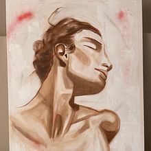 Mon projet du cours : Portrait expérimental à l'huile, à l'acrylique et à la peinture aérosol. Fine Arts, Painting, Acr, lic Painting, and Oil Painting project by Lamia Mesbahi - 03.10.2022